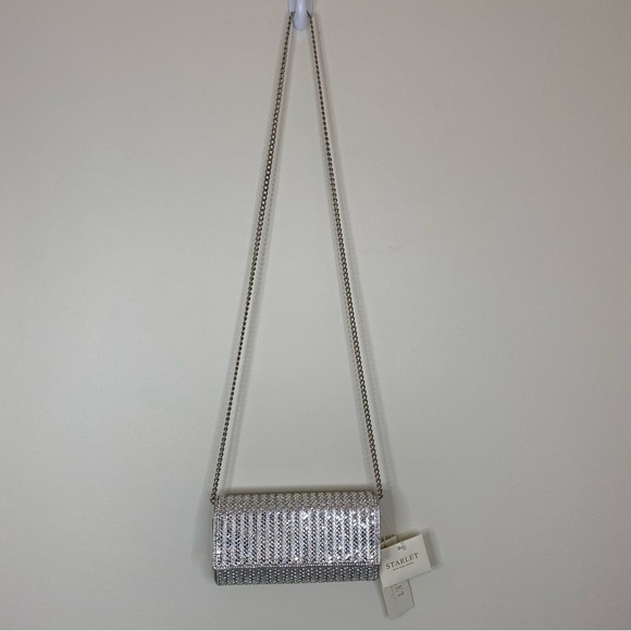 starlet Handbags - NWT Starlet Hollywood CA Silver Sparkling Stone Clutch Bag Shoulder Purse